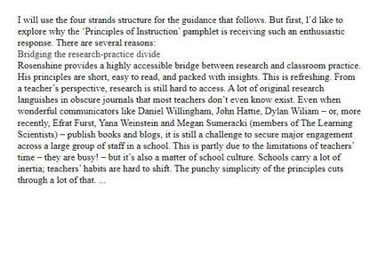 Rosenshine's Principles in Action