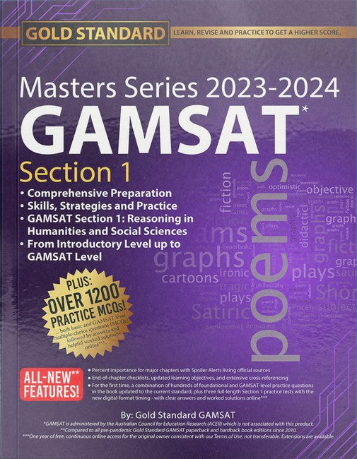 2023-2024 Masters Series GAMSAT Section 1 Preparation by Gold Standard