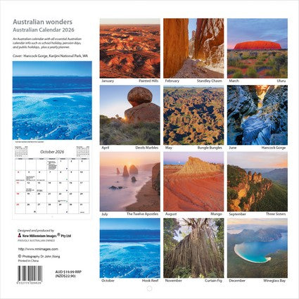 2026 Australian Wonders Square Wall Calendar