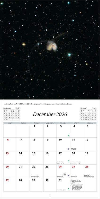 2026 Under the Southern Skies Sqaure Wall Calendar