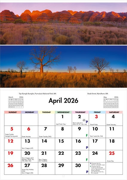 2026 Australian Impressions Wall Calendar