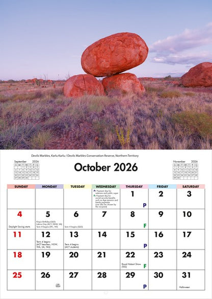 2026 Magnificent Australia Wall Calendar