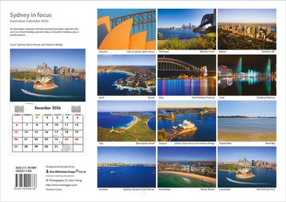 2026 Sydney in Focus Wall Calendar