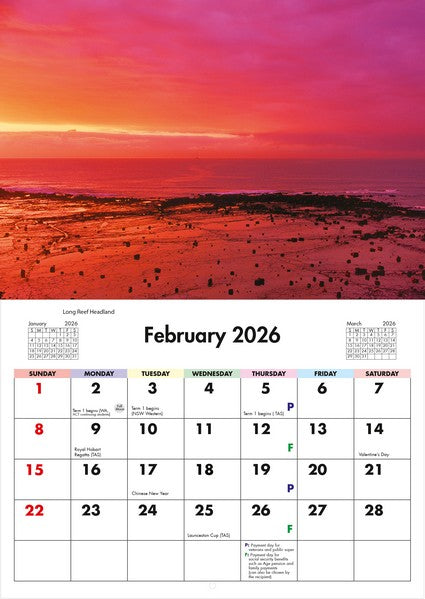 2026 Sydney Beaches Wall Calendar