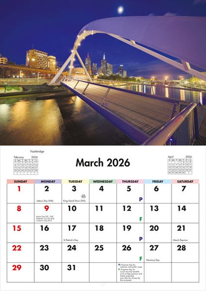 2026 Melbourne Wall Calendar