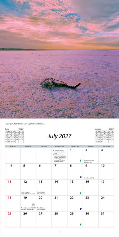 2027 Australian Wonders Sqaure Wall Calendar