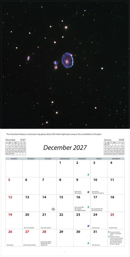 2027 Under the Southern Skies Square Wall Calendar