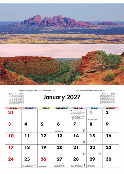 2027 Australian Impressions Wall Calendar