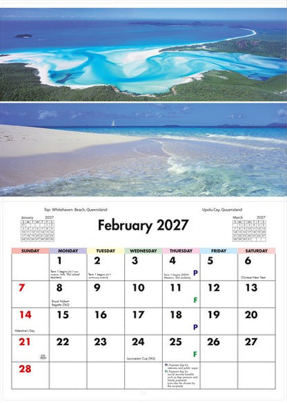 2027 Australian Beaches Wall Calendar