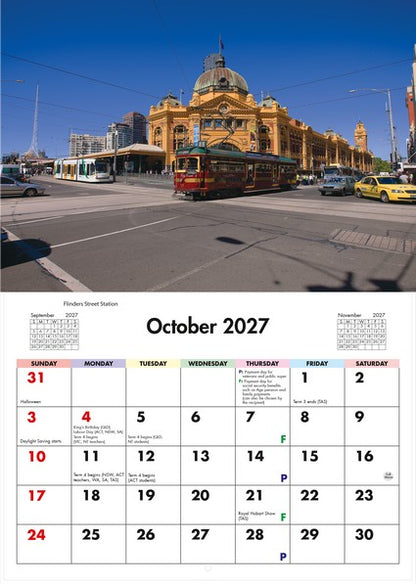 2027 Melbourne Wall Calendar