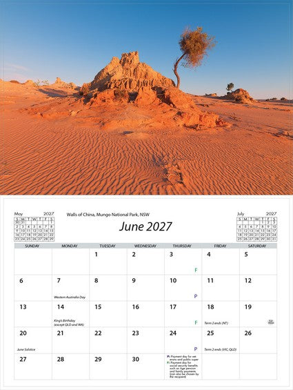 2027 Australian Inspirations Desktop Calendar