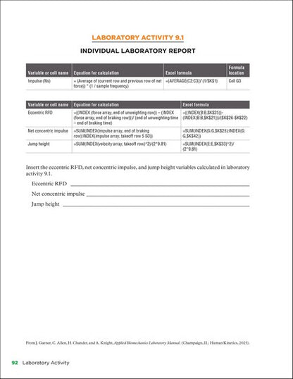 Applied Biomechanics Lab Manual