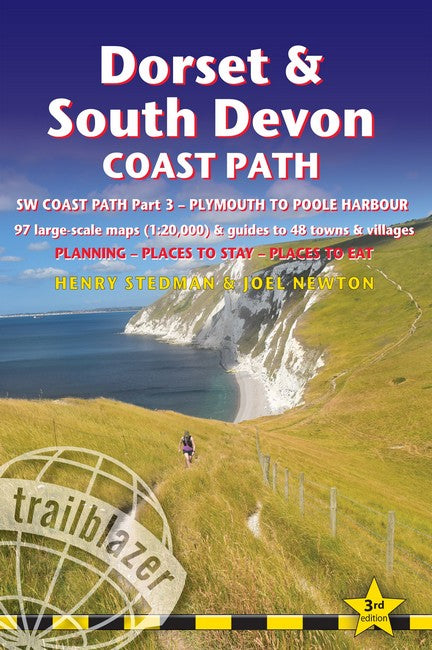 Dorset and South Devon Coast Path - guide and maps to 48 towns and villages with large-scale walking maps (1:20 000) 3/e