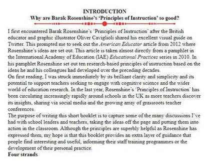 Rosenshine's Principles in Action