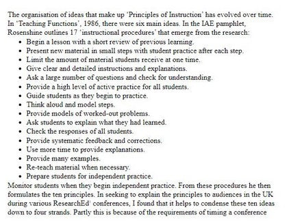 Rosenshine's Principles in Action