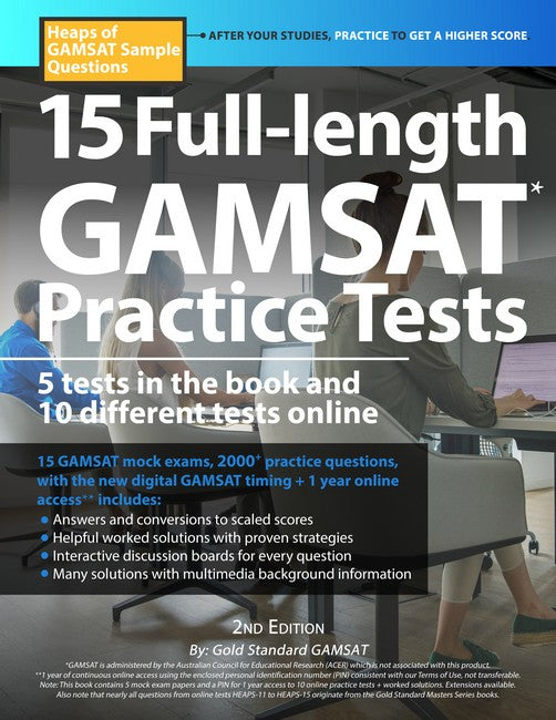 15 Full-length GAMSAT Practice Tests, Heaps of GAMSAT Sample Questions: