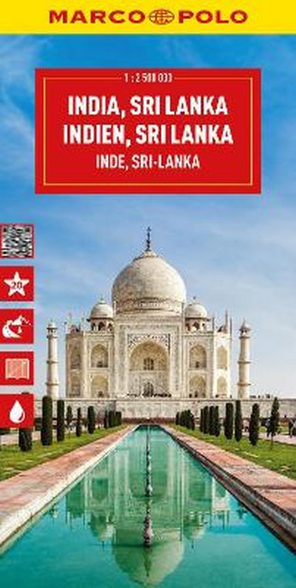 India, Sri Lanka, Nepal, Bangladesh Marco Polo Map